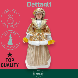 Mamma Natale - 64 cm - Con Abito Natalizio Con Pailletes Oro