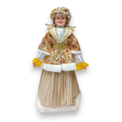 Mamma Natale - 64 cm - Con Abito Natalizio Con Pailletes Oro