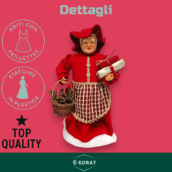 Mamma Natale - 45 cm - Con Abito Natalizio Rosso