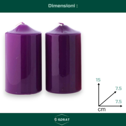 Set di 4 Candele per Avvento - Rosa e Viola - 15x7.5x7.5 cm