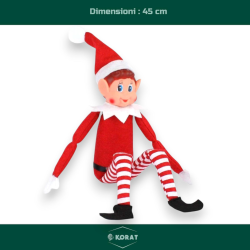 Elfo Dispettoso Natalizio - Gambe Morbide - Bianco e Rosso - 45 cm
