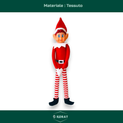 Elfo Dispettoso Natalizio - Gambe Morbide - Bianco e Rosso - 45 cm