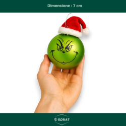 Set di 8 Palline - Grinch Verde - 7 cm 