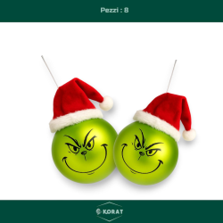 Set di 8 Palline - Grinch Verde - 7 cm 