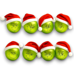 Set di 8 Palline - Grinch Verde - 7 cm 