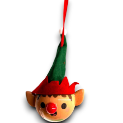 8 Palline con Cappello e Orecchie -Elfo - 8 Cm
