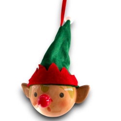8 Palline con Cappello e Orecchie -Elfo - 8 Cm