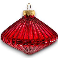 4 Palle Vetro Goccia Rossa - Opaca e Lucida - 8x6 cm