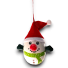 6 Palline con Capello - Pinguino, Babbo Natale, Pupazzo di Neve - 8 cm - PL-67283