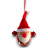 6 Palline con Capello - Pinguino, Babbo Natale, Pupazzo di Neve - 8 cm - PL-67283