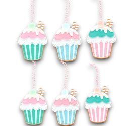 Star - 6x Decorazione Natalizia - Cupcake - 8x11 cm - 108071