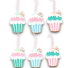 Star - 6x Decorazione Natalizia - Cupcake - 8x11 cm - 108071
